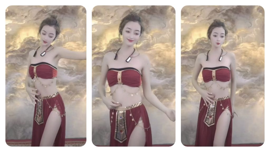 新疆异域舞娘主播跳舞捅肚脐