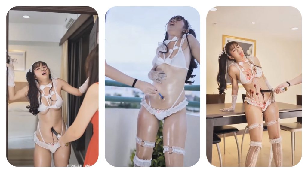 Cosplay-pk白丝被捅脐刺脐肠