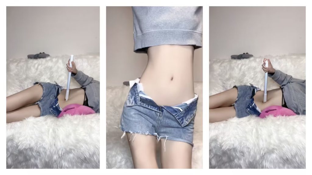 柠柠定制-齐b牛仔裤扭蛇腰捅肚脐