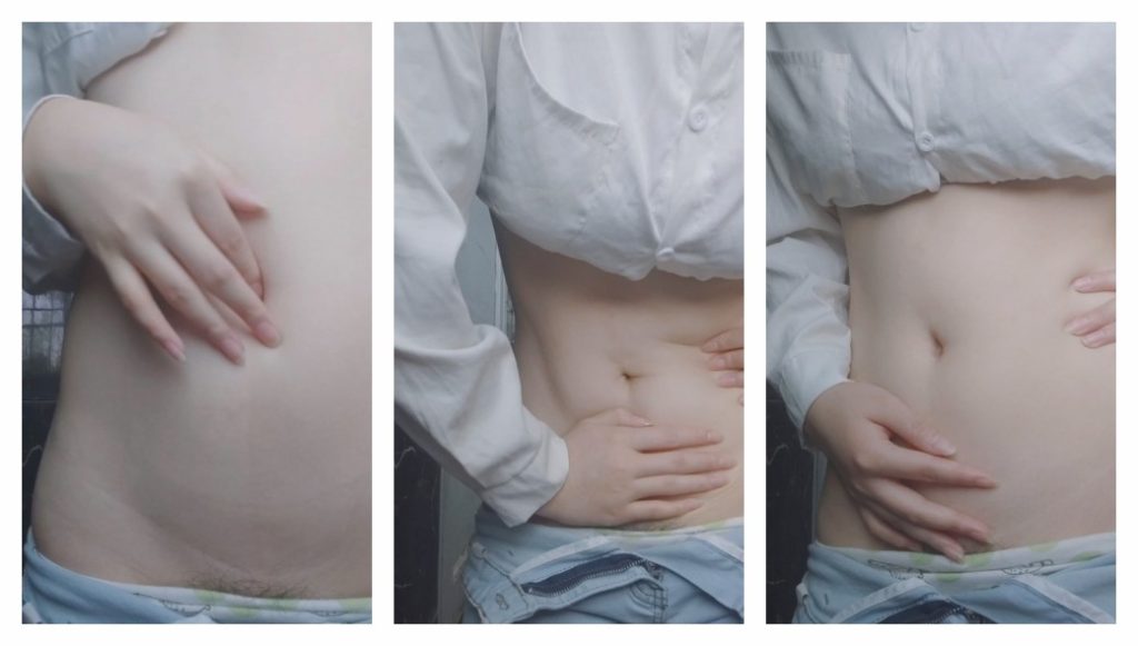 定制-白衬衣肚脐小腹痛