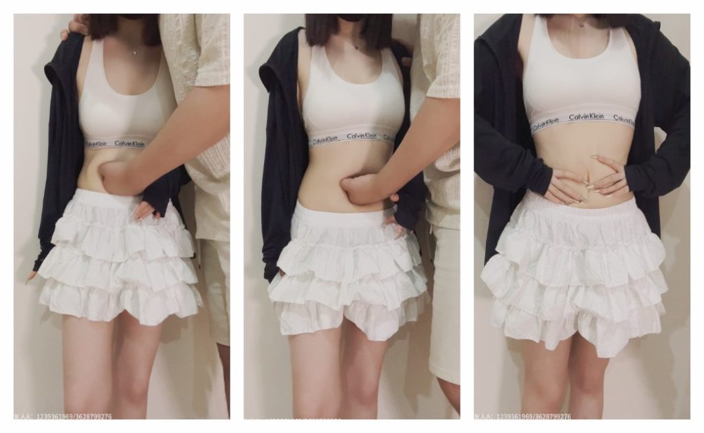 实践白色抹胸运动服肚子