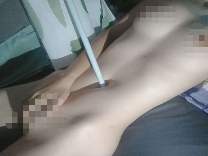 超平坦白皙小腹脐自虐