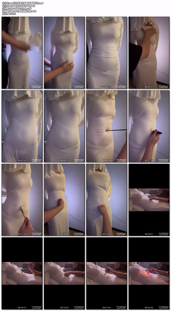 cos妖女紧身白袍重捅滴蜡肚脐