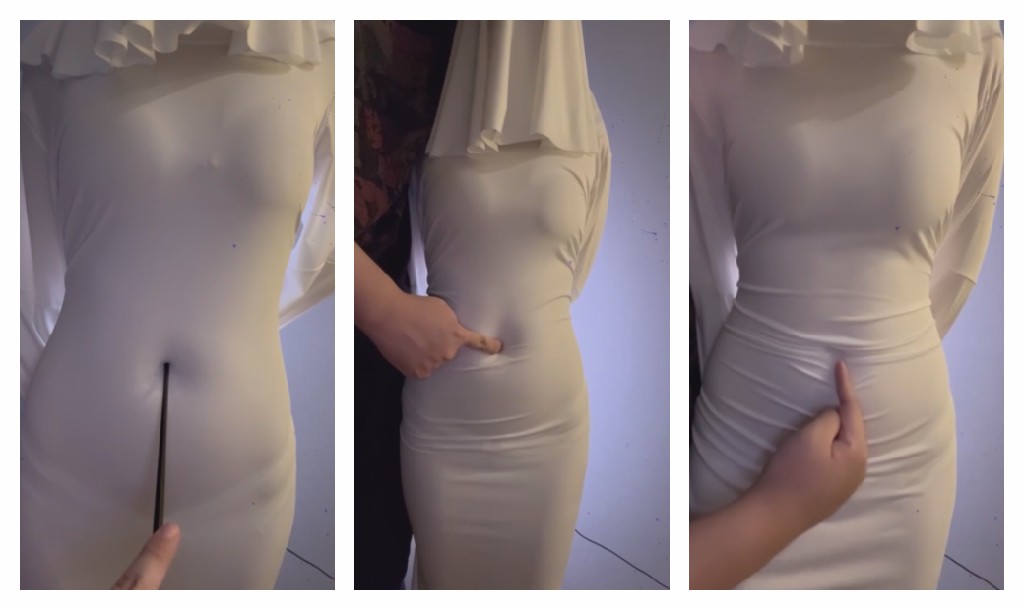 cos妖女紧身白袍重捅滴蜡肚脐