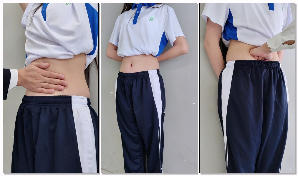 实践校服女白皙肚子肚脐