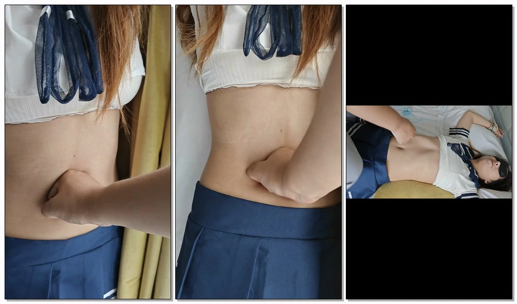 【私人定制】JK短裙蒙眼实践肚子