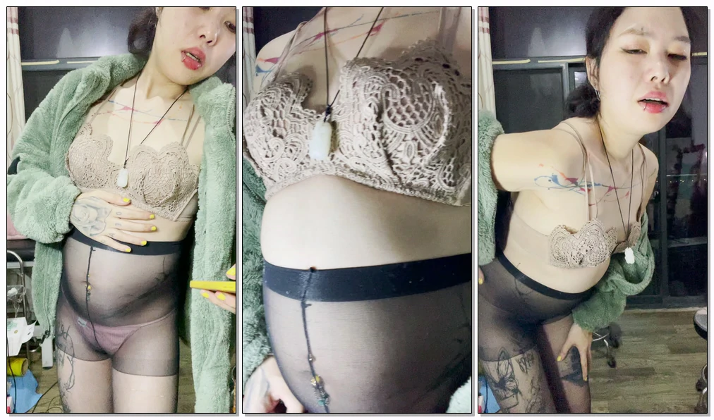 穿黑丝摸肚子➕台词喊弟弟➕打嗝➕孕妈走路➕看整体➕揉摸肚子