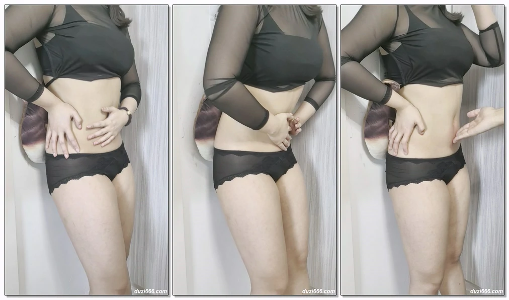 嫩嫩黑丝上衣重虐小腹