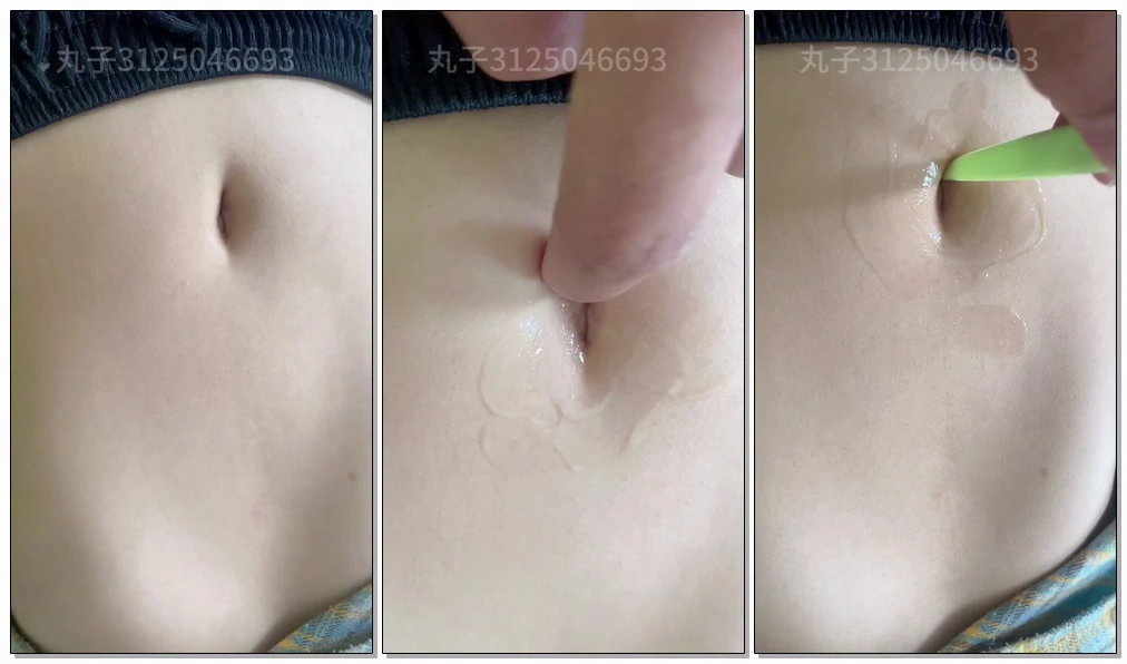 抹油女友白皙肚脐捅