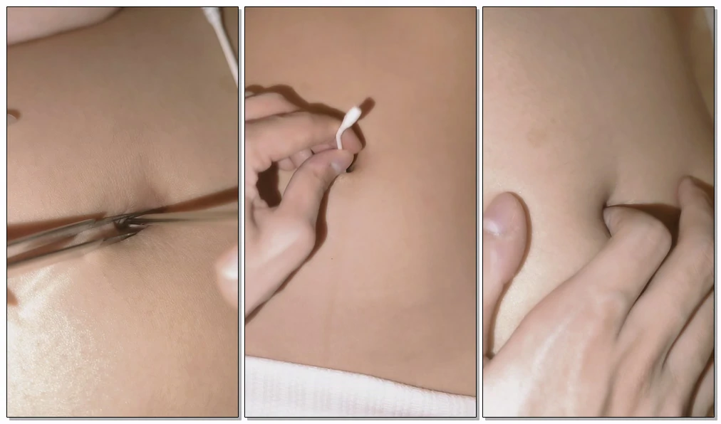 中国黑丝女大学生肚脐扩张