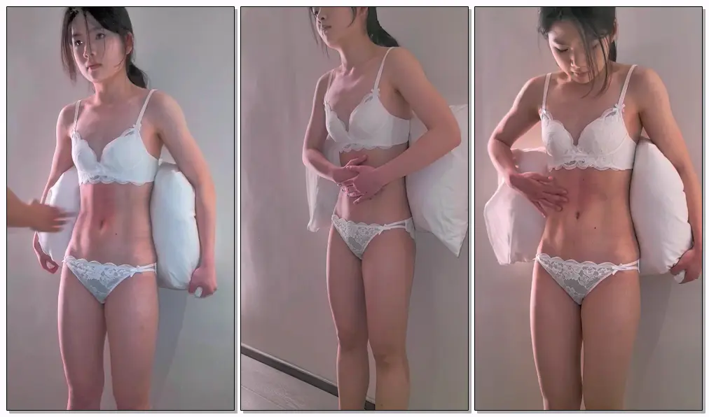 中国马甲线女大学生被重击胃袋